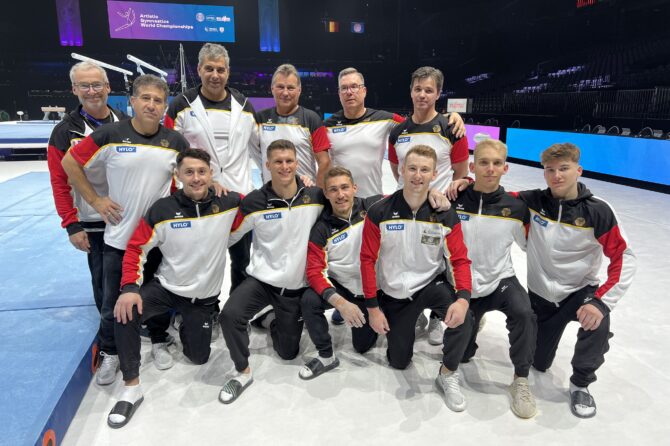 Dr. Hans-Peter Boschert bei den Turnweltmeisterschaften in Antwerpen